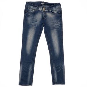 Do Denim Slim Leg Skinny Jeans Size 9 Juniors Embellished Blue Measures 32x29.5